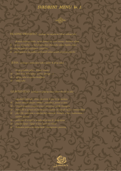 SVADBENI MENU br. 1.