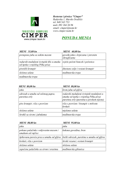 CIMPER meni ponuda