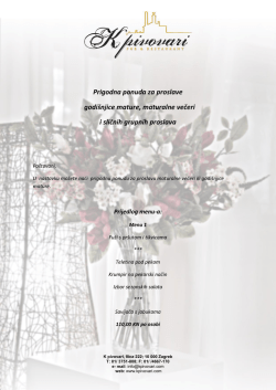 Prigodna ponuda za proslave godi&scaron;njice mature, maturalne večeri i