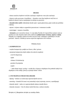DRAMA - drama označava književni rod (šire značenje) i