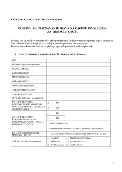 zahtjev za priznavanje prava na osobnu invalidninu za odraslu osobu