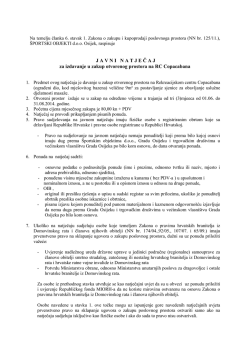 Javni natječaj za izdavanje u zakup otvorenog prostora na RC