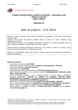 HRZZ-doktorandi_obrazac A_IV.pdf - Institut za oceanografiju i