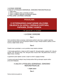 pravilnik o veterinarsko-sanitarnim uslovima objekata za uzgoj i