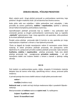 zdrava hrana, pčelinji proizvodi