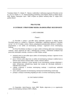 Akt o ustroju i provedbi mjera za&scaron;tite od ionizirajućeg zračenja mora