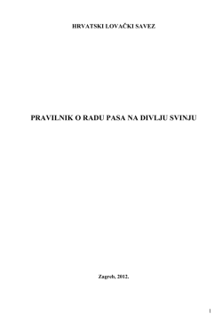 Pravilnik o radu pasa na divlju svinju