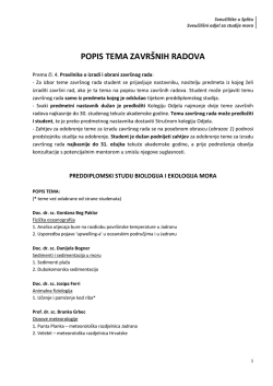 Sveučili&scaron;ni odjel za studije mora