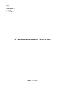 Opći uvjeti za zamjenske po&scaron;tanske usluge