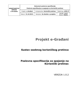 OKP &ndash; Poslovna specifikacija za spajanje na Korisnički pretinac