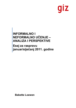 INFORMALNO I NEFORMALNO UČENJE &ndash; ANALIZA I