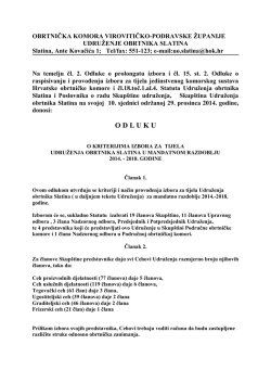 O D L U K U - Udruženje obrtnika Slatina