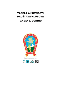 Tabela aktivnosti društava za 2015.