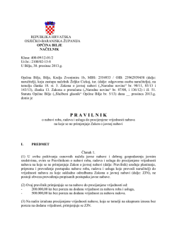 Pravilnik o nabavi roba, radova i usluga do