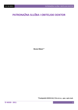 Patronažna služba i obiteljski doktor [PDF]
