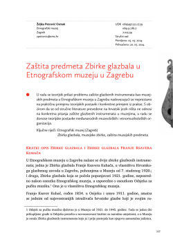 Zaštita predmeta Zbirke glazbala u Etnografskom muzeju u Zagrebu