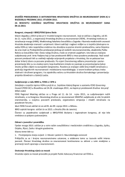 izvje&scaron;ću predsjednika - Hrvatsko dru&scaron;tvo za neuroznanost