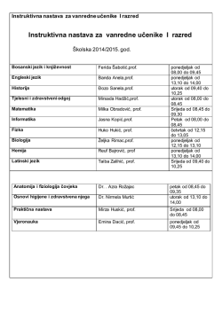 Instruktivna nastava za vanredne učenike I razred