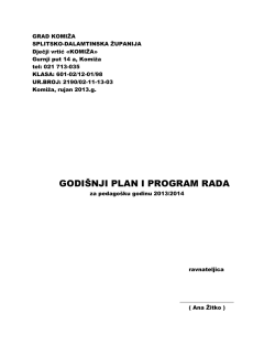 Godi&scaron;nji plan i program 2013/2014