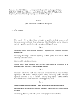 Na osnovu člana 9.10 i 12 Zakona o udruženjima i
