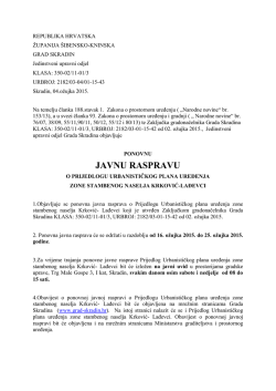 UPU Krković &ndash; ponovna javna rasprava