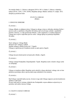 Na temelju članka 11. Zakona o udrugama (NN br. 88/1) i članka 5