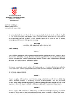 Odluka o socijalnoj skrbi na području Općine Hum na Sutli