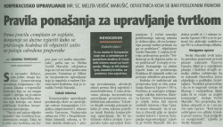 *Pravila pona&scaron;anja za upravljanje tvrtkom