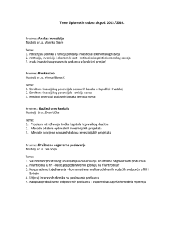 Teme diplomskih radova ak