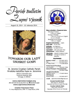Parish Bulletin - Župni vjesnik - St. Jerome