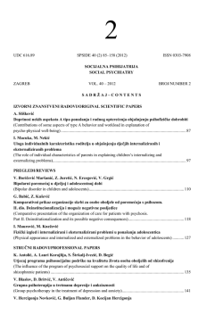 UDC 616.89 SPSIDE 40 (2) 85–158 (2012) ISSN 0303