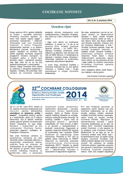 COCHRANE NOVOSTI