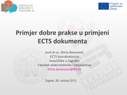 Primjer dobre prakse u primjeni ECTS dokumenta