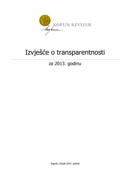 Izvje&scaron;će o transparentnosti /pdf
