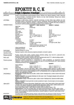 TEHNIČKO UPUTSTVO br. 008 ZNAČAJKE UPOTREBA