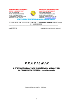 Pravilnik za invalidne osobe 2014 - Sportsko ribolovni savez Bosne i