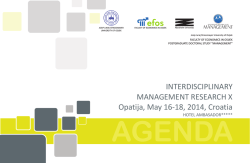 PDF version of Agenda. - Interdisciplinary Management Research