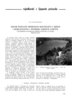 manje poznate prirodne rijetkosti u bosni i hercegovini i potreba