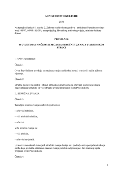 MINISTARSTVO KULTURE 2870 Na temelju članka 61. stavka 2