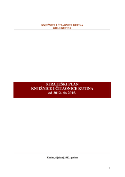 Strateški plan Knjižnice i čitaonice Kutina (2012.g. – 2015.g.)