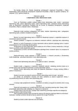 Pravilnik o diplomskom radu i diplomskom ispitu