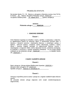 Statut - Pčelarska Udruga Agacija