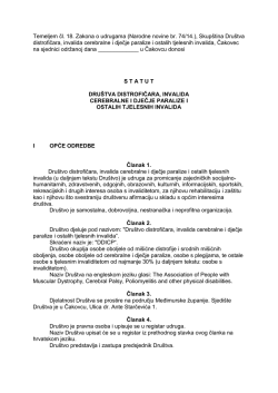 internet stranici Dru&scaron;tva - Dru&scaron;tvo distrofičara, invalida cerebralne i