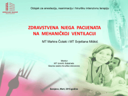 zdravstvena njega pacijenata na mehaničkoj ventilaciji