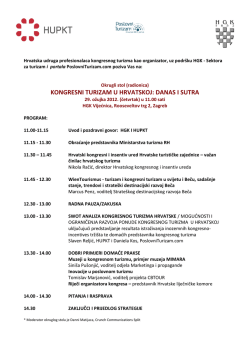 KONGRESNI TURIZAM U HRVATSKOJ: DANAS I SUTRA