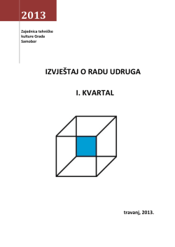 izvje&scaron;taj o radu udruga ztk grada samobor - I. kvartal