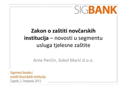 Zakon o zaštiti novčarskih institucija – novosti u segmentu