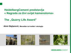 &Scaron;ta je to nagrada &ldquo;Živi svijet kamenoloma&rdquo;?