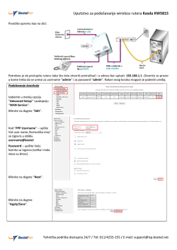 Uputstvo za pode&scaron;avanje wireless rutera Kasda KW5815