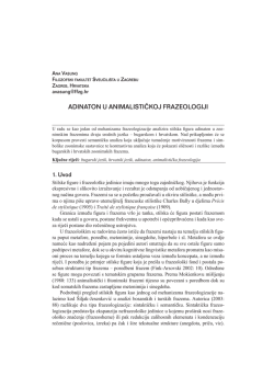 ADINATON U ANIMALISTIČKOJ FRAZEOLOGIJI